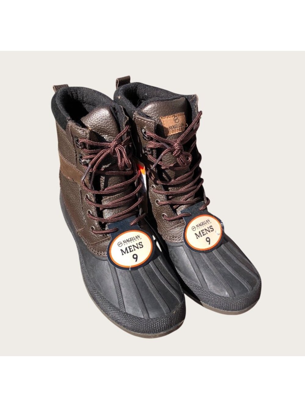 Magellan Men's Duck Boots Size 9D Leather & Man-Made Upper Waterproof New